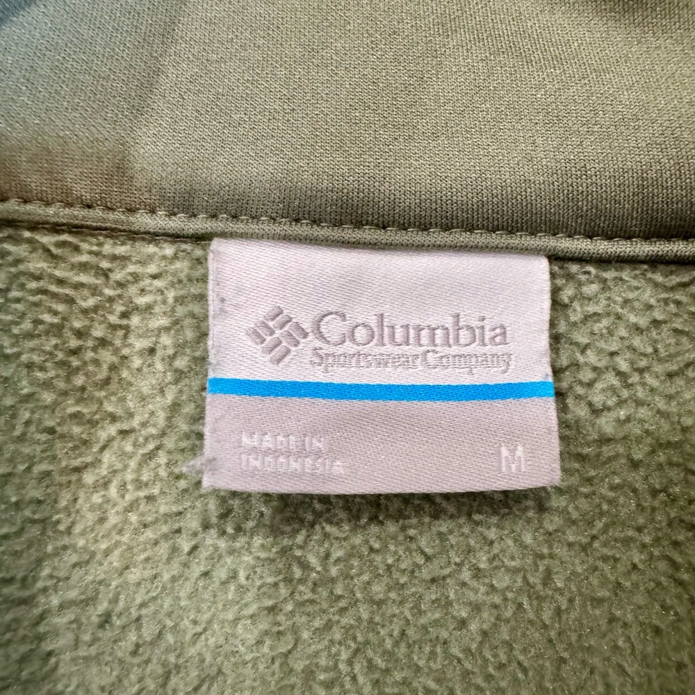 Columbia Size M Men's Olive Zip-Up Sweatshirt Softshell Fleece - Picture 4 of 6